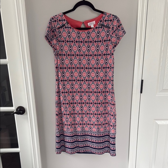 Market & Spruce Pink and Blue Patterned Dress Size Small - Picture 1 of 8
